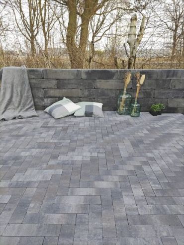Linea trommel 15x15x60 cm Grijs/Zwart