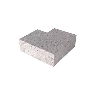 Oudhollands Schellevis hoekstuk traptreden 90° buiten 40x20 cm grijs