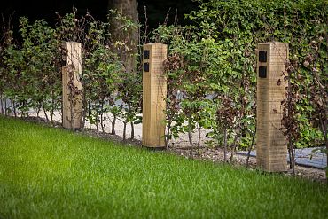 SPINA 150 - 150X150x400mm + 500mm ingraven - Eiken - 2 x Contactpunt - Kabel