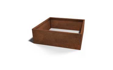 Cortenstaal plantenbak - Vierkant - 120 x 120 x 60 cm - Met bodemplaat