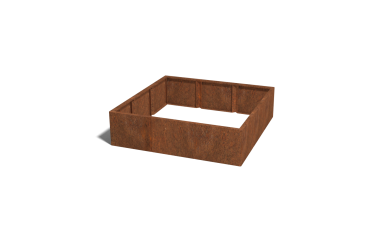 Cortenstaal plantenbak XXL - Vierkant - 150 x 150 x 40 cm - Zonder bodemplaat