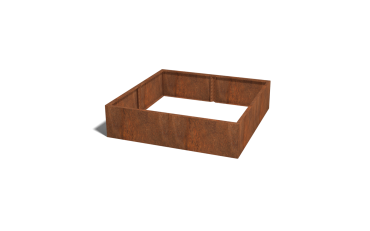 Cortenstaal plantenbak XXL - Vierkant - 160 x 160 x 40 cm - Zonder bodemplaat