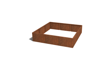 Cortenstaal plantenbak XXL - Vierkant - 180 x 180 x 40 cm - Zonder bodemplaat