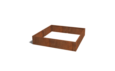 Cortenstaal plantenbak XXL - Vierkant - 200 x 200 x 60 cm - Zonder bodemplaat