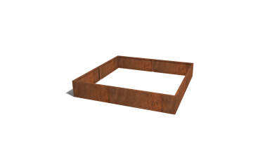 Cortenstaal plantenbak XXL - Vierkant - 240 x 240 x 80 cm - Zonder bodemplaat