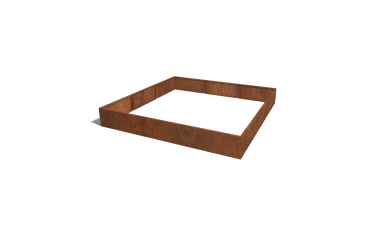 Cortenstaal plantenbak XXL - Vierkant - 300 x 300 x 50 cm - Zonder bodemplaat