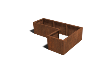 Cortenstaal plantenbak - L-vorm - 150 x 100 x 40 cm - Zonder bodemplaat