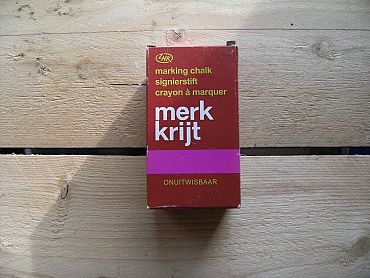 Merkkrijt geel of wit 12st