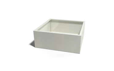 Stalen plantenbak - Vierkant - 100 x 100 x 80 cm - RAL9010 mat (wit) - Zonder bodemplaat