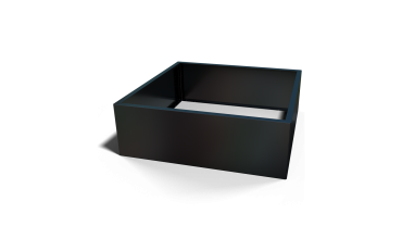 Gepoedercoat staal plantenbak Vierkant 100x100 hoogte=100cmkleur=RAL9005  opties=geen bodemplaat