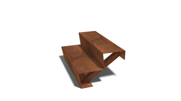 Cortenstaal trap 2-trede (breedte 80cm)