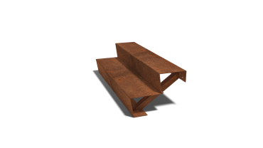 Cortenstaal tuintrap - 2-trede - 48 x 120 x 34 cm