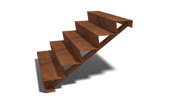 Cortenstaal trap 5-trede (breedte 120cm)