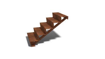 Cortenstaal trap 5-trede (breedte 80cm)