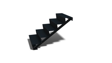 Stalen tuintrap - 5-trede - 120 x 80 x 85 cm - RAL9005 mat (zwart)
