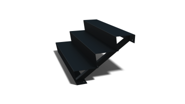 Stalen tuintrap - 3-trede - 72 x 120 x 51 cm - RAL9005 mat (zwart)