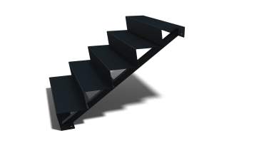 Zwarte trap 5-trede (breedte 100cm)