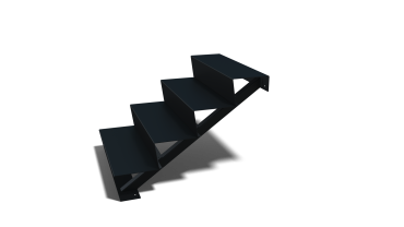 Stalen tuintrap - 4-trede - 96 x 80 x 68 cm - RAL9005 mat (zwart)