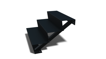 Stalen tuintrap - 3-trede - 72 x 80 x 51 cm - RAL9005 mat (zwart)