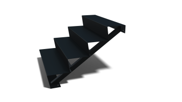 Stalen tuintrap - 4-trede - 96 x 100 x 68 cm - RAL9005 mat (zwart)