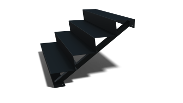 Stalen tuintrap - 4-trede - 96 x 120 x 68 cm - RAL9005 mat (zwart)