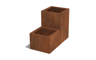 Cortenstaal plantenbak Vierkant Trapmodel II 40-bodemplaat