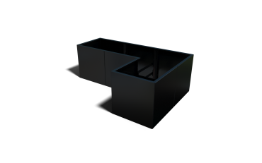 Gepoedercoat staal plantenbak Hoekopstelling 60 hoogte=30cm-RAL9005  opties=bodemplaat