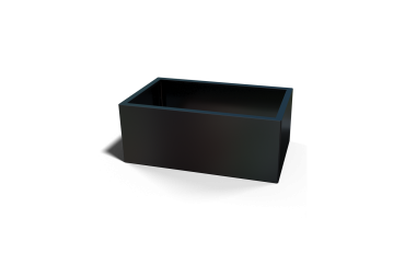 Stalen plantenbak - Rechthoek - 80 x 60 x 40 cm - RAL9005 mat (zwart) - Met bodemplaat - Met poten