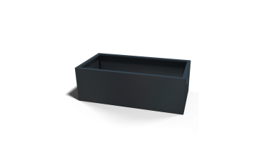 Stalen plantenbak - Rechthoek - 80 x 40 x 80 cm - RAL7016 mat (antraciet grijs) - Met bodemplaat - Met poten
