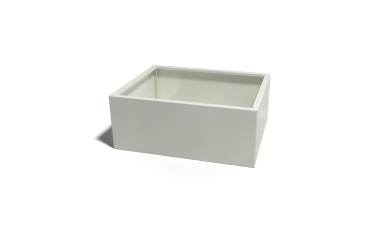 Stalen plantenbak - Rechthoek - 50 x 40 x 40 cm - RAL9010 mat (wit) - Met bodemplaat