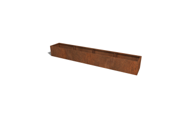 Cortenstaal plantenbak XXL - Rechthoek - 360 x 40 x 30 cm - Met bodemplaat