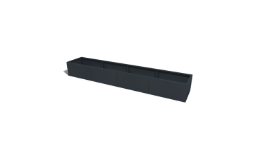 Stalen plantenbak XXL - Rechthoek - 500 x 50 x 50 cm - RAL7016 mat (antraciet grijs) - Met bodemplaat