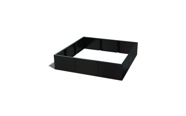 Stalen plantenbak XXL - Vierkant - 150 x 150 x 40 cm - RAL9005 mat (zwart) - Zonder bodemplaat