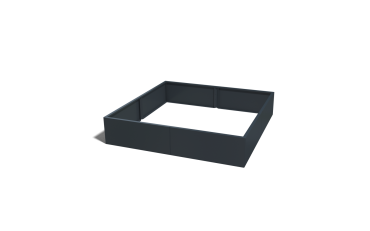 Stalen plantenbak XXL - Vierkant - 150 x 150 x 80 cm - RAL7016 mat (antraciet grijs) - Zonder bodemplaat