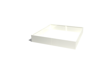 Stalen plantenbak XXL - Vierkant - 300 x 300 x 100 cm - RAL9010 mat (wit) - Zonder bodemplaat