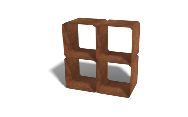 Cortenstaal houtopslag - Colorado 4 stuks - 40 x 40 x 40 cm