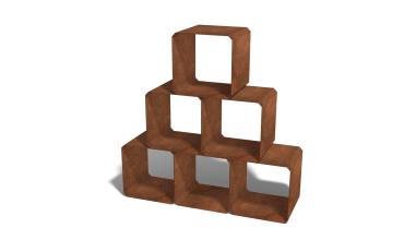 Cortenstaal houtopslag - Colorado 6 stuks - 40 x 40 x 40 cm