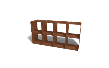 Cortenstaal houtopslag - Colorado 8 stuks - 40 x 40 x 40 cm