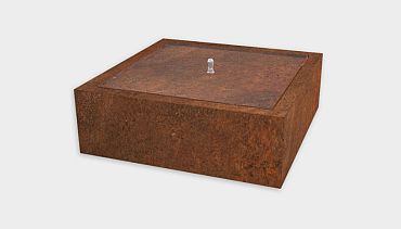 Cortenstaal watertafel 50x50x40-Exclusief LED-verlichting