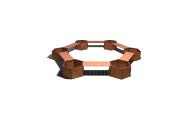 Cortenstaal plantenbak Kampvuur opstelling met Bankje