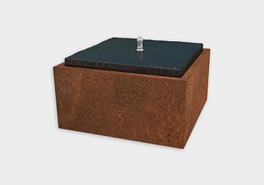 Cortenstaal watertafel - Orin - 50 x 50 x 40 cm - Met LED-verlichting