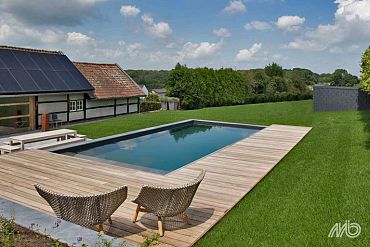 Vijverrand Vietnamese hardsteen recht 2 lange zijdes grof geschuurd 100x20x3 cm Grof geschuurd