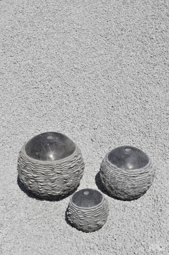 Set borrelstenen, Bluette ingezaagd, gepolijst Ø 45, 35 en 25 cm Ingezaagd