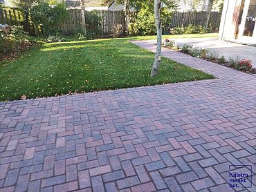 Betonstraatsteen 6 cm rood/zwart komo