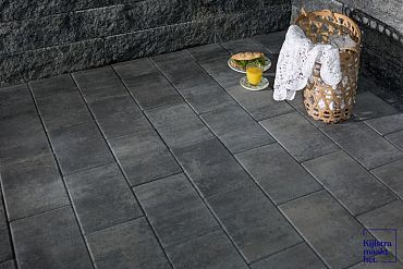 Straksteen 20x30x6 cm grijs/zwart