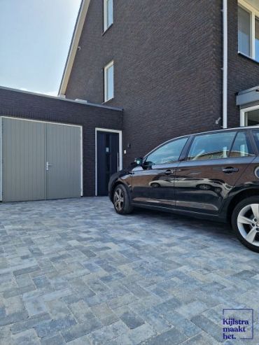 Stonique trommel betonstraatsteen 6 cm Grijs/Zwart