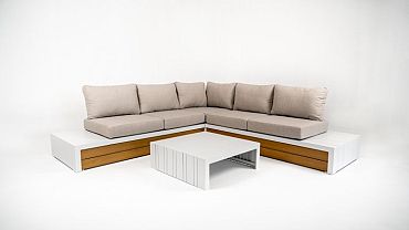 Loungeset Ibiza Frost White/Beige