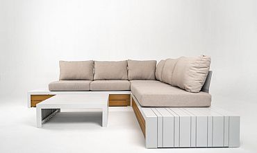 Loungeset Ibiza Frost White/Beige