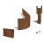 Cortenstaal kantopsluiting FLEX geplet 23 cm complete set per 15 meter