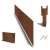 Cortenstaal kantopsluiting recht 15 cm complete set per 24 meter